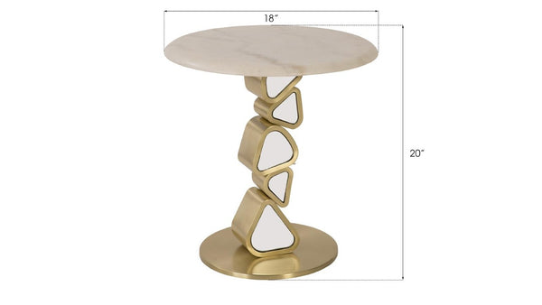 Phillips Collection Pebble Brushed Brass Mirror Panel End Table Sculptural Organic Modern Living Room Accent CH92437