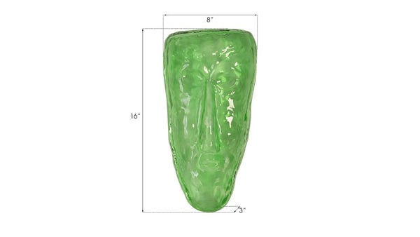 Phillips Collection Glass Sculptural Face Wall Art Handcrafted Luminous Organic Modern Accent Piece Green CH92441
