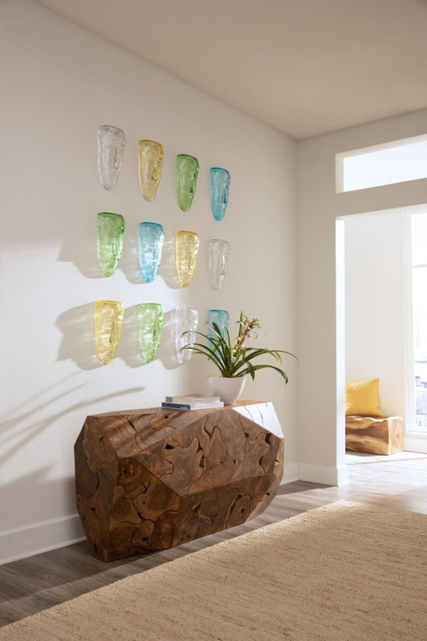 Phillips Collection Glass Sculptural Face Wall Art Handcrafted Luminous Organic Modern Accent Piece Green CH92441