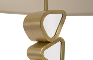 Phillips Collection Pebble Sculptural Brass Table Lamp with Mirrored Segments for Living Room or Bedroom CH92443