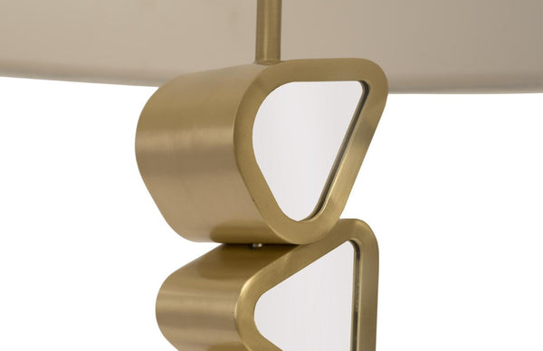 Phillips Collection Pebble Sculptural Brass Table Lamp with Mirrored Segments for Living Room or Bedroom CH92443