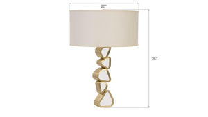 Phillips Collection Pebble Sculptural Brass Table Lamp with Mirrored Segments for Living Room or Bedroom CH92443