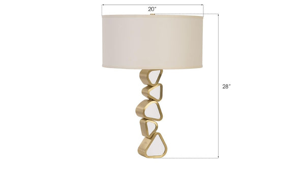Phillips Collection Pebble Sculptural Brass Table Lamp with Mirrored Segments for Living Room or Bedroom CH92443