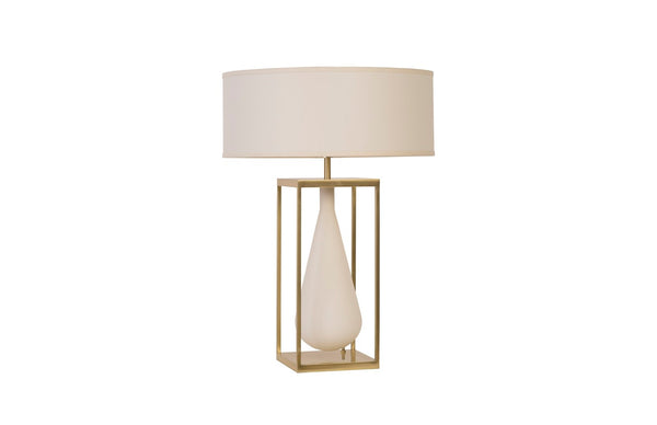 Phillips Collection Tear Drop Table Lamp - Modern Organic Design with Frosted Glass & Gold Metal Frame for Ambient Light CH92445