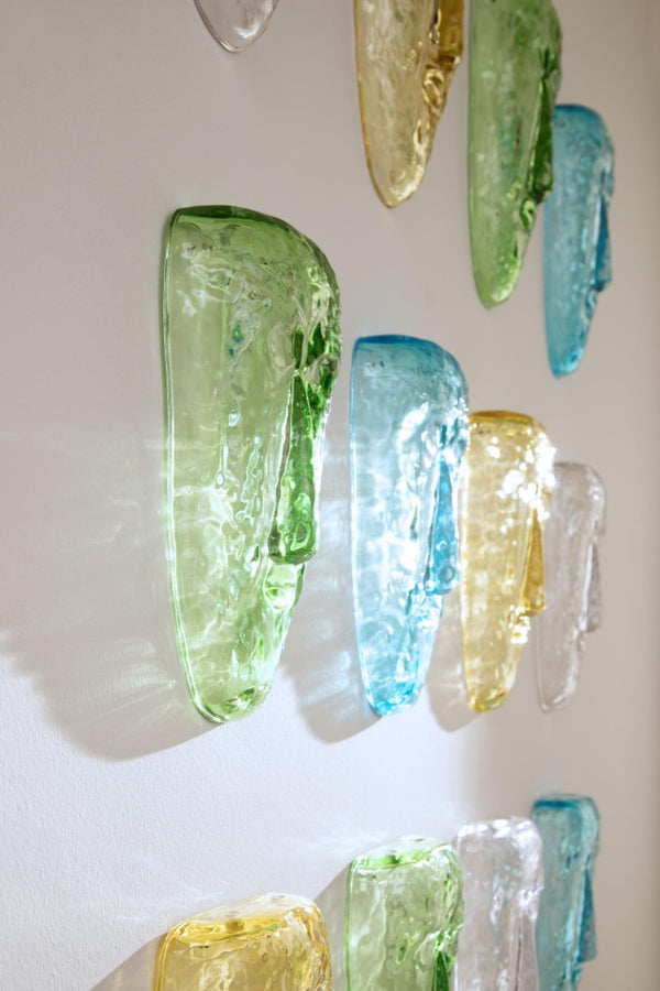 Phillips Collection Glass Sculptural Face Wall Art Handcrafted Luminous Organic Modern Accent Piece Amber CH93111