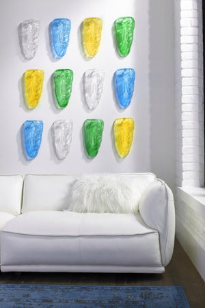 Phillips Collection Glass Sculptural Face Wall Art Handcrafted Luminous Organic Modern Accent Piece Amber CH93111