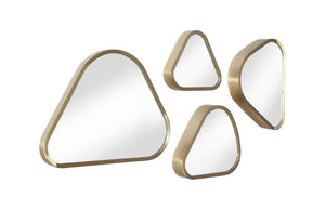 Phillips Collection Pebble Mirrors Set of 4 - Organic Modern Brushed Brass Accents for Stylish Home Decor & Vignettes CH97807