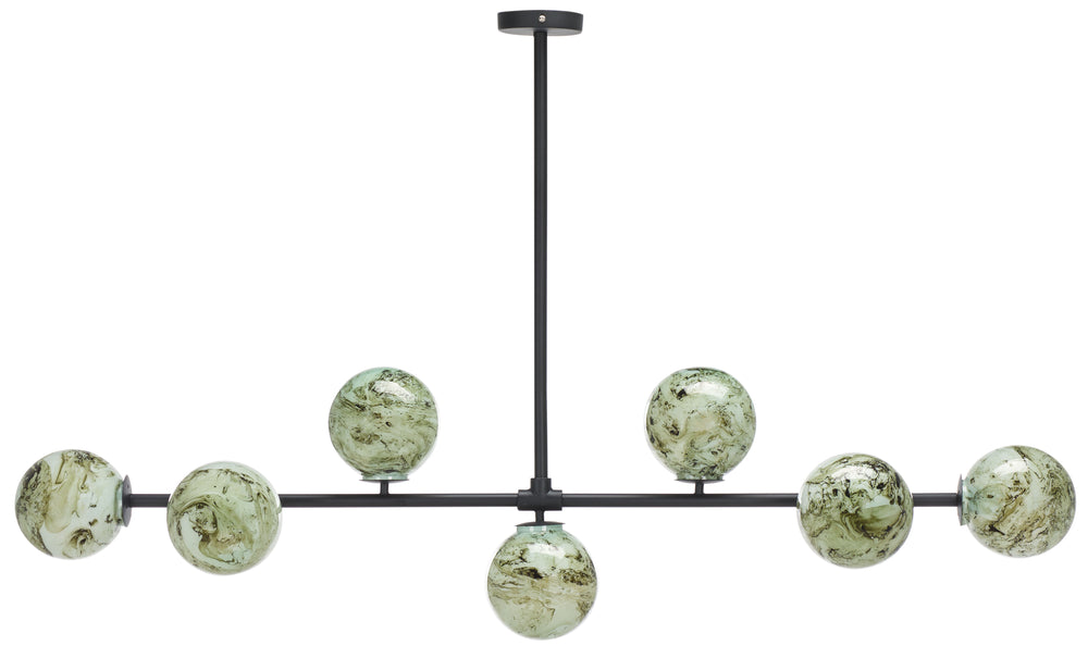 Safavieh Melesa, 53 Inch, Black/Multi, Iron/Glass Chandelier CHA3000A