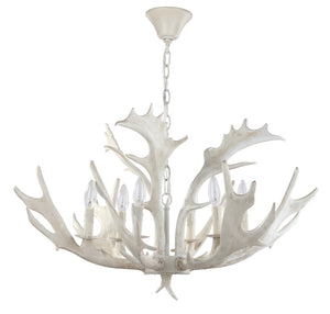 Safavieh BIRCH, 6-Light Extendable Chandelier in White Resin & Iron for Stunning Home Ambiance & Style CHA4003A