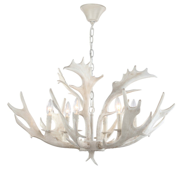Safavieh BIRCH, 6-Light Extendable Chandelier in White Resin & Iron for Stunning Home Ambiance & Style CHA4003A