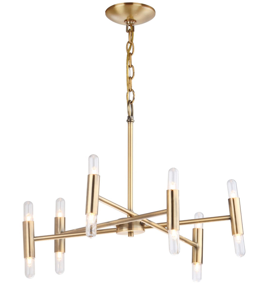 Safavieh GALE, 12-Light Gold Iron Chandelier - Elegant Extendable Fixture for Dining Rooms & Living Spaces CHA4005A
