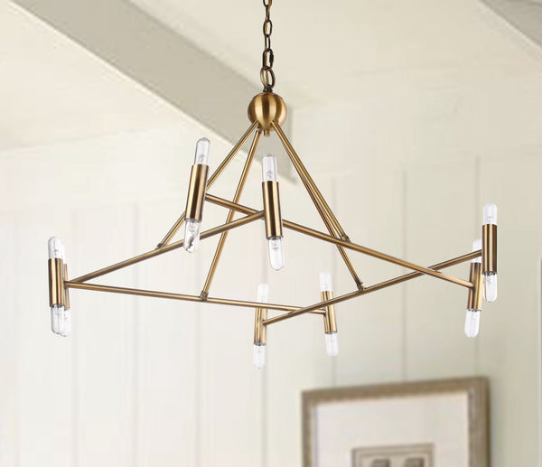 Safavieh HEGARTY, 16-Light Extendable Chandelier in Brass & Iron - Elegant Lighting for Dining & Living Spaces CHA4006A