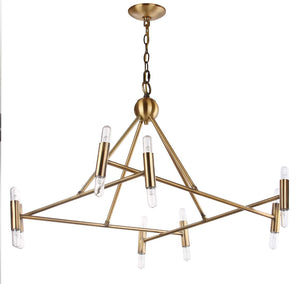 Safavieh HEGARTY, 16-Light Extendable Chandelier in Brass & Iron - Elegant Lighting for Dining & Living Spaces CHA4006A