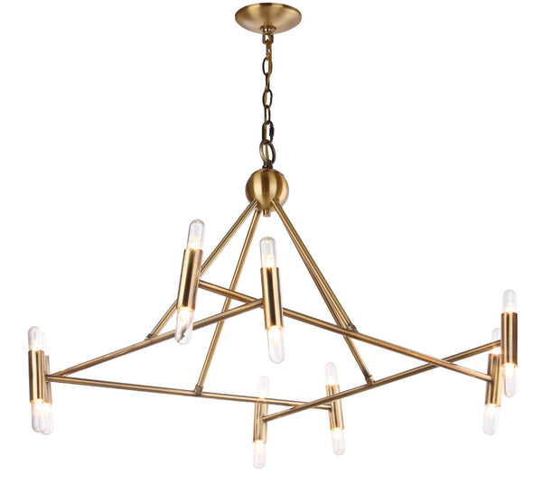 Safavieh HEGARTY, 16-Light Extendable Chandelier in Brass & Iron - Elegant Lighting for Dining & Living Spaces CHA4006A