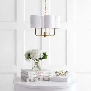 Safavieh ELIAS, 4-Light Extendable Chandelier in Brass & Iron – Elegant Lighting for Dining Rooms & Foyers CHA4009A
