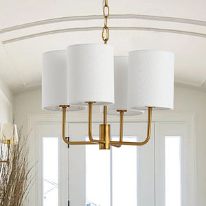 Safavieh ELIAS, 4-Light Extendable Chandelier in Brass & Iron – Elegant Lighting for Dining Rooms & Foyers CHA4009A