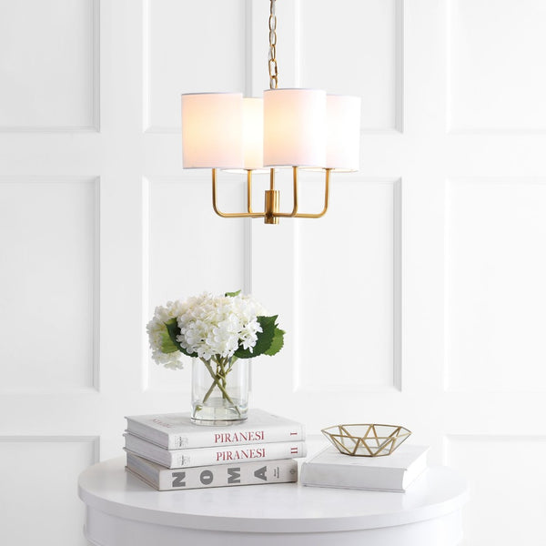 Safavieh ELIAS, 4-Light Extendable Chandelier in Brass & Iron – Elegant Lighting for Dining Rooms & Foyers CHA4009A