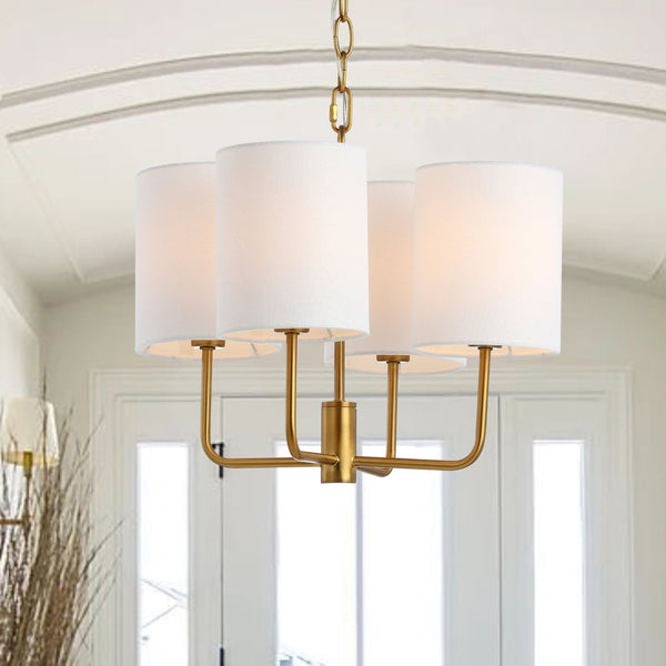 Safavieh ELIAS, 4-Light Extendable Chandelier in Brass & Iron – Elegant Lighting for Dining Rooms & Foyers CHA4009A