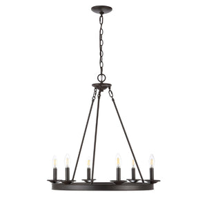 Safavieh JORIS 6-Light Extendable Chandelier - Modern Elegance for Dining Rooms and Living Spaces Oil Rub Bronze CHA4015A