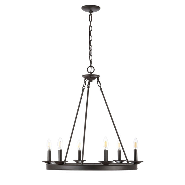 Safavieh JORIS 6-Light Extendable Chandelier - Modern Elegance for Dining Rooms and Living Spaces Oil Rub Bronze CHA4015A