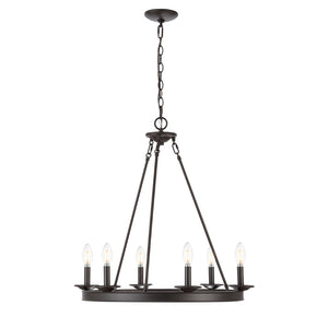 Safavieh JORIS 6-Light Extendable Chandelier - Modern Elegance for Dining Rooms and Living Spaces Oil Rub Bronze CHA4015A