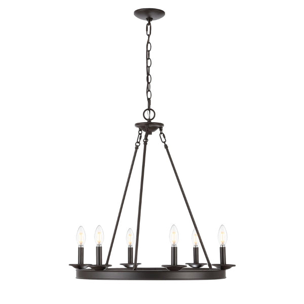 Safavieh JORIS 6-Light Extendable Chandelier - Modern Elegance for Dining Rooms and Living Spaces Oil Rub Bronze CHA4015A
