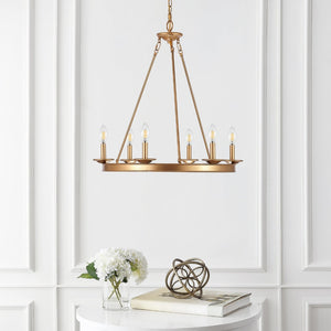 Safavieh JORIS 6-Light Extendable Chandelier - Modern Elegance for Dining Rooms and Living Spaces Gold CHA4015B
