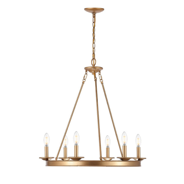 Safavieh JORIS 6-Light Extendable Chandelier - Modern Elegance for Dining Rooms and Living Spaces Gold CHA4015B
