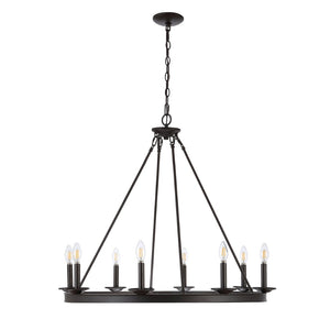 Safavieh FAUNA, 8-Light Chandelier - Elegant Iron Design with Adjustable Height for Timeless Home Illumination Oil Rub Bronze CHA4016A