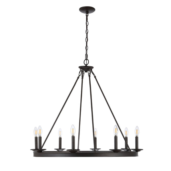 Safavieh FAUNA, 8-Light Chandelier - Elegant Iron Design with Adjustable Height for Timeless Home Illumination Oil Rub Bronze CHA4016A