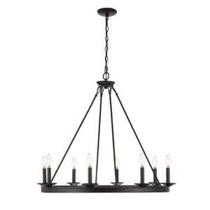 Safavieh FAUNA, 8-Light Chandelier - Elegant Iron Design with Adjustable Height for Timeless Home Illumination Oil Rub Bronze CHA4016A