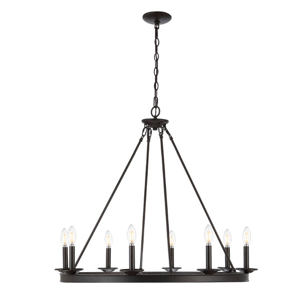 Safavieh FAUNA, 8-Light Chandelier - Elegant Iron Design with Adjustable Height for Timeless Home Illumination Oil Rub Bronze CHA4016A