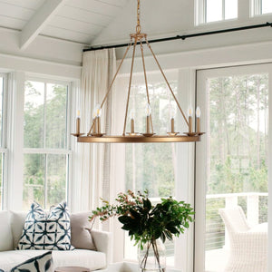 Safavieh FAUNA, 8-Light Chandelier - Elegant Iron Design with Adjustable Height for Timeless Home Illumination Gold CHA4016B
