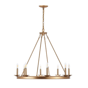 Safavieh FAUNA, 8-Light Chandelier - Elegant Iron Design with Adjustable Height for Timeless Home Illumination Gold CHA4016B
