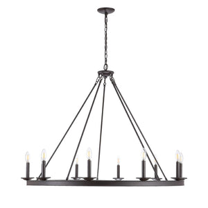 Safavieh TELTA, 10-Light Extendable Chandelier – Modern Elegance for Dining and Living Spaces, Adjustable Height Oil Rub Bronze CHA4017A
