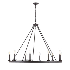 Safavieh TELTA, 10-Light Extendable Chandelier – Modern Elegance for Dining and Living Spaces, Adjustable Height Oil Rub Bronze CHA4017A