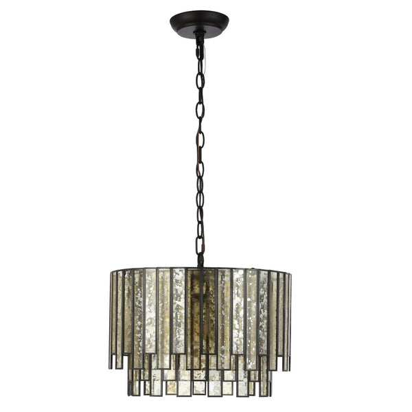 Safavieh GRESHER, 15.5" Extendable Chandelier in Mercury & Oil-Rub Bronze - Elegant Iron & Glass Design CHA4018A
