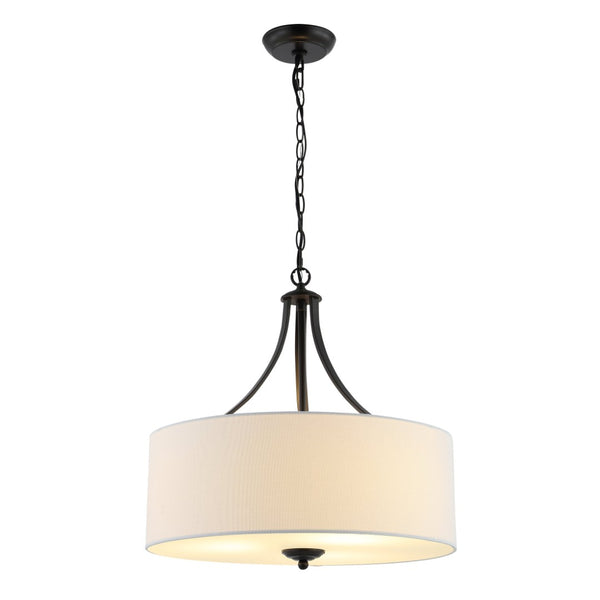 Safavieh BURNETT, 3-Light Extendable Chandelier in Oil-Rubbed Bronze with White Shades for Timeless Elegance CHA4020A