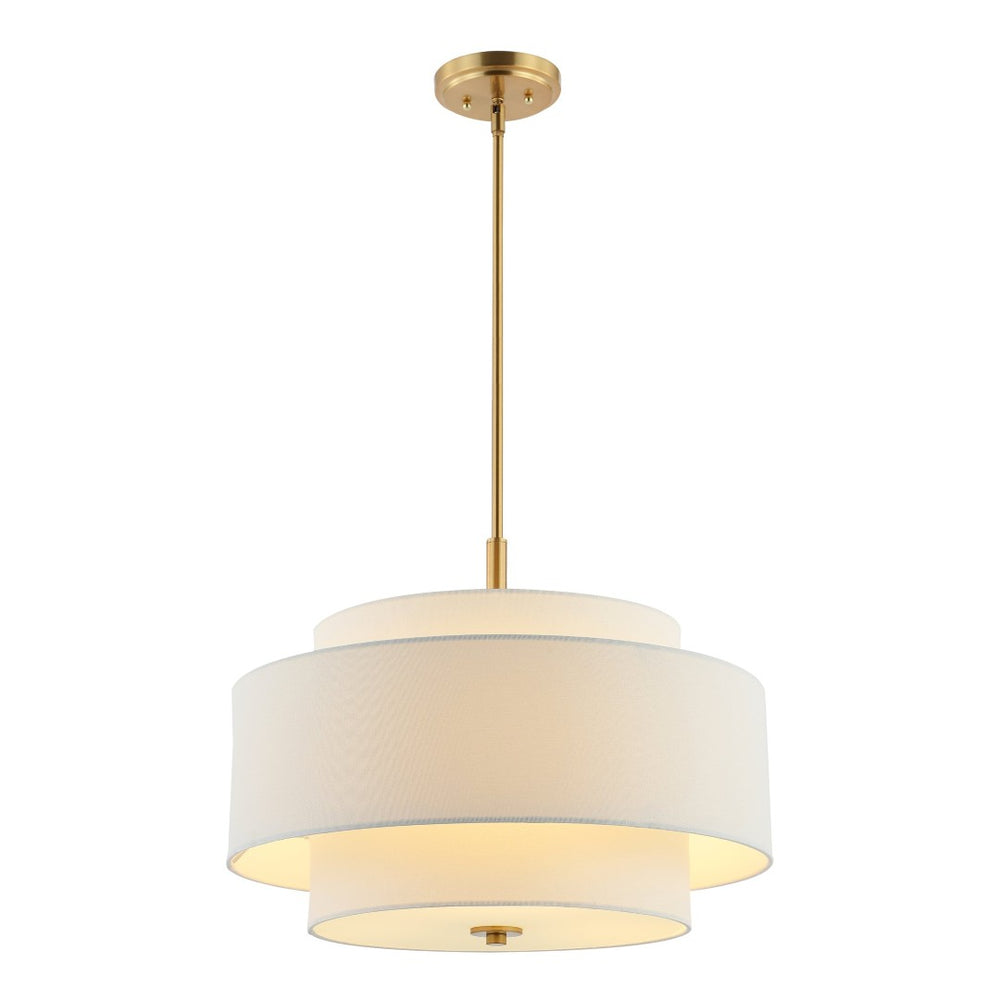 Safavieh CAMBRIE, 3-Light Extendable Chandelier - Elegant White & Brass Iron Fixture for Dining & Living Spaces CHA4021A