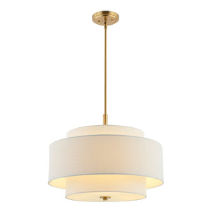 Safavieh CAMBRIE, 3-Light Extendable Chandelier - Elegant White & Brass Iron Fixture for Dining & Living Spaces CHA4021A