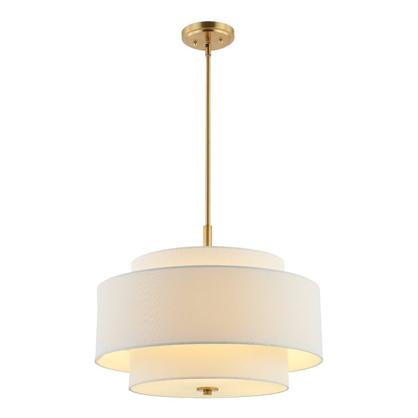 Safavieh CAMBRIE, 3-Light Extendable Chandelier - Elegant White & Brass Iron Fixture for Dining & Living Spaces CHA4021A
