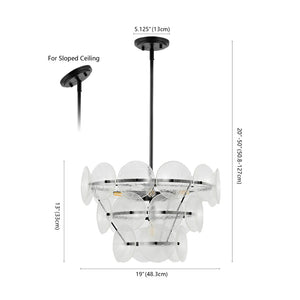 Safavieh LANDRETH, 6-Light Black & Clear Iron Chandelier - Adjustable Height for Dining & Living Spaces CHA4026A