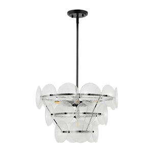 Safavieh LANDRETH, 6-Light Black & Clear Iron Chandelier - Adjustable Height for Dining & Living Spaces CHA4026A