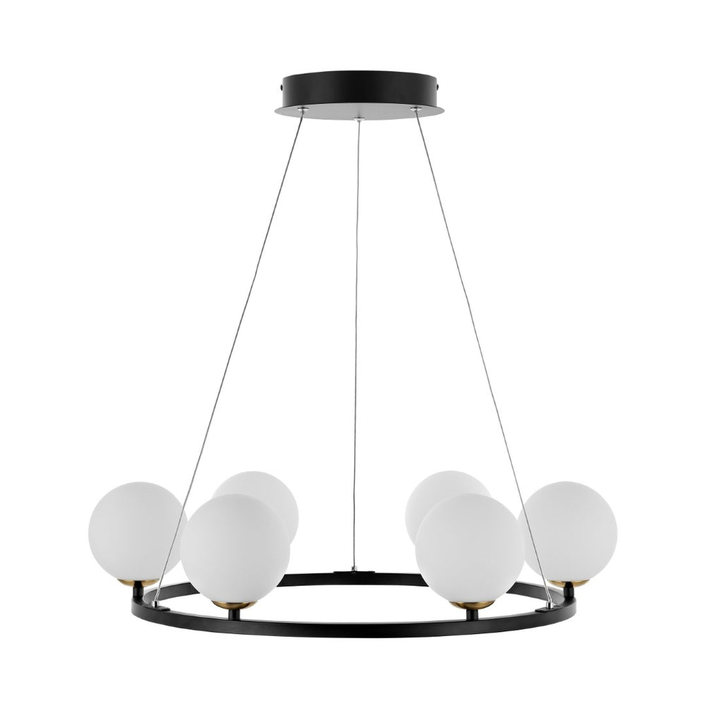 Safavieh POMONA, 6-Light Extendable Chandelier in Black/White Iron for Elegant Modern Decor & Versatile Use CHA4027A