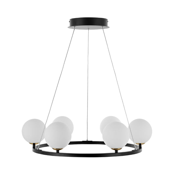 Safavieh POMONA, 6-Light Extendable Chandelier in Black/White Iron for Elegant Modern Decor & Versatile Use CHA4027A