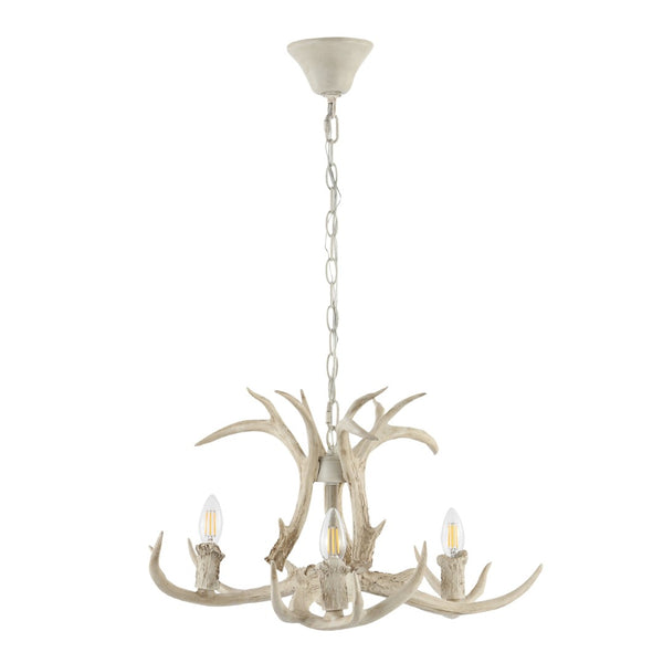 Safavieh CENWYN, 3-Light Extendable Chandelier in Antique White - Elegant Iron/Resin Design for Any Space CHA4028A