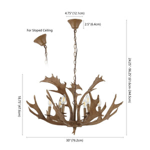 Safavieh DRESDEN, 6-Light Adjustable Chandelier in Rich Brown Iron & Resin - Timeless Elegance for Your Home CHA4029A