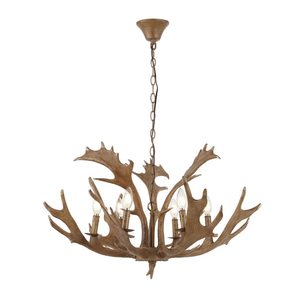 Safavieh DRESDEN, 6-Light Adjustable Chandelier in Rich Brown Iron & Resin - Timeless Elegance for Your Home CHA4029A
