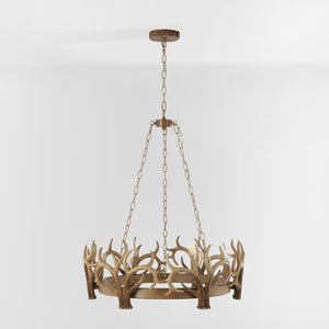 Safavieh DURIEL, 6-Light Extendable Chandelier in Antique Brown – Elegant Iron & Resin Fixture for Home Décor CHA4032A