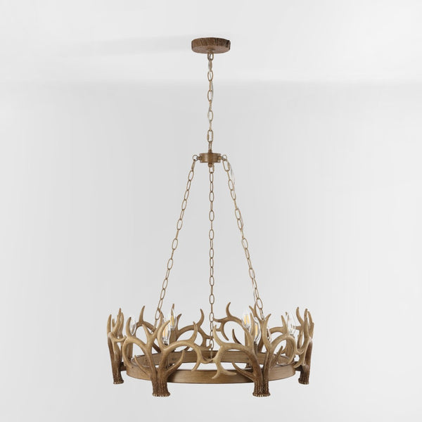 Safavieh DURIEL, 6-Light Extendable Chandelier in Antique Brown – Elegant Iron & Resin Fixture for Home Décor CHA4032A